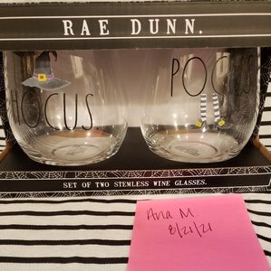 Rae Dunn Halloween HOCUS POCUS Witch Wine Glasses